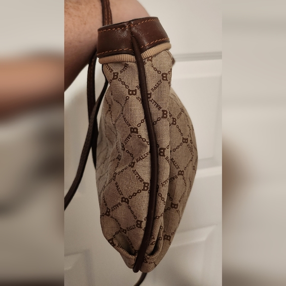 Vintage Bally Monogram Coated Canvas & Leather Shoulder Bag 12" X 7" - Picture 8 of 16